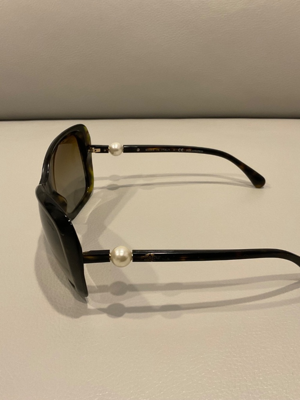 Chanel 5303-H Pearl CC Polarized Sunglasses Tortoise Brown Made in Italy - Picture 4 of 6